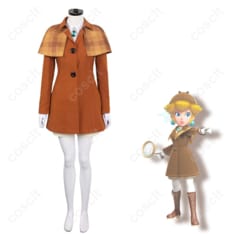 スーパーマリオシリーズ（ピーチShowtime） プリンセスピーチ 探偵 コスプレ衣装 | 高忠実度再現、快適な着心地