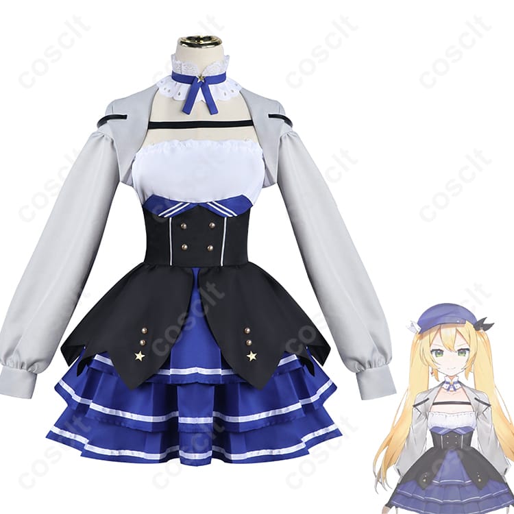 バーチャルYouTuber Dokibird（ドキバード） コスプレ衣装 コート・ワンピース・手袋・髪飾り付き 透け感ストラップ＆帽子付き - 1枚目の画像