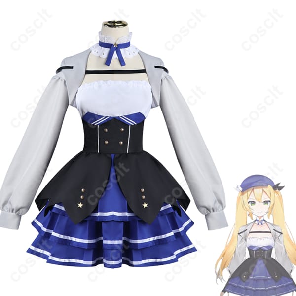 バーチャルYouTuber Dokibird（ドキバード） コスプレ衣装 コート・ワンピース・手袋・髪飾り付き 透け感ストラップ＆帽子付き