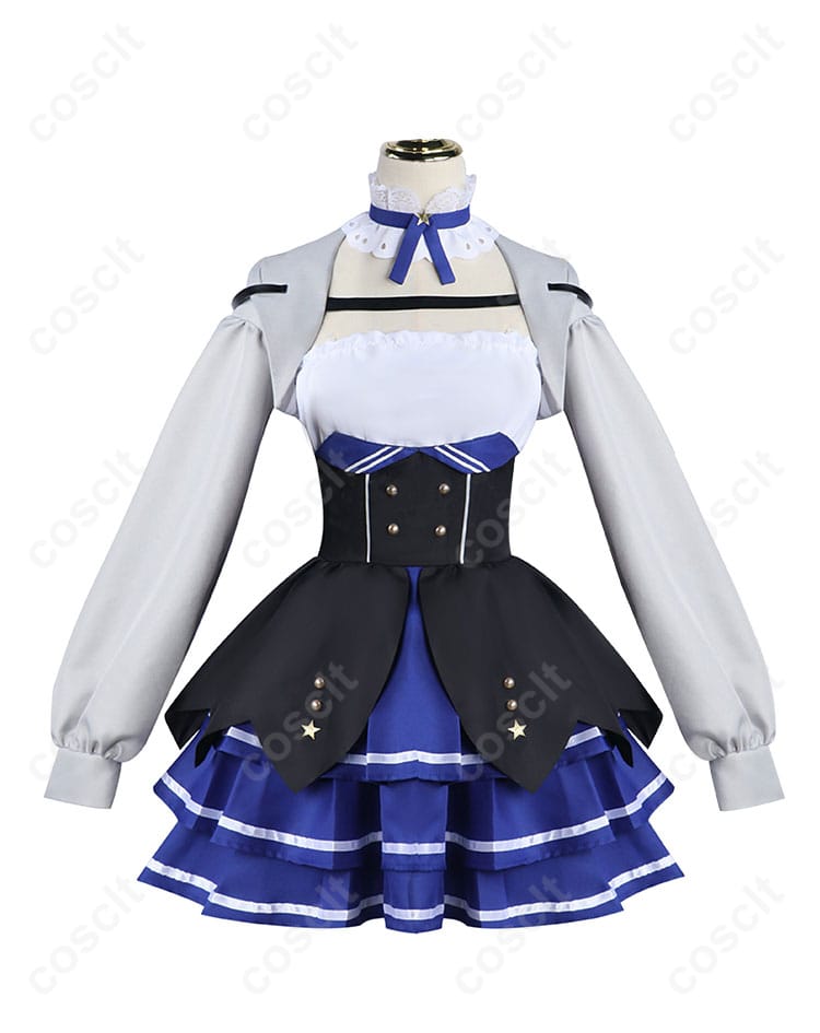 ドキバード コスプレ衣装の正面。バーチャルYouTuberドキバードの特徴を忠実に再現したデザイン。