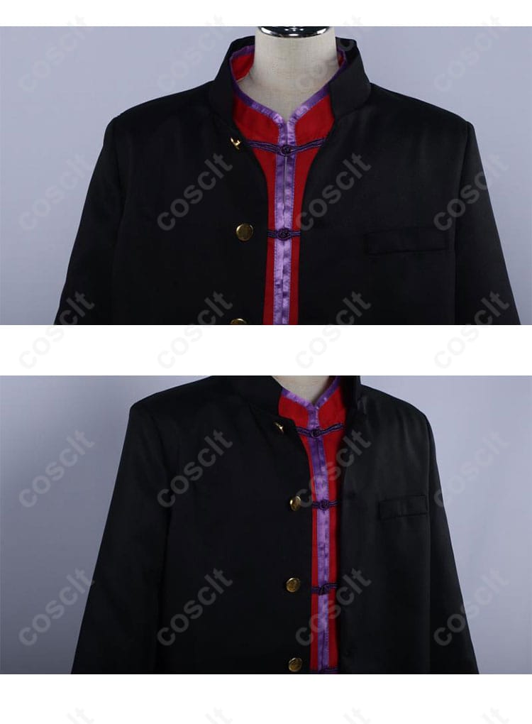灯荒仁 コスプレ衣装 服装の襟部分の細部。精巧なデザインと高品質な仕上がりが特徴。