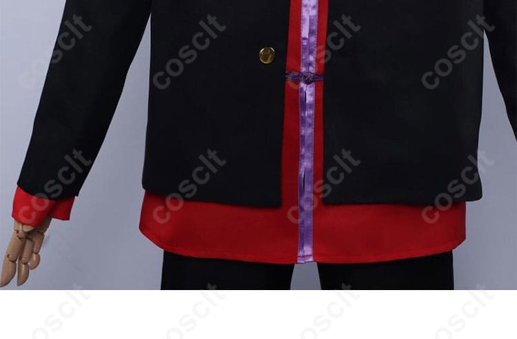 灯荒仁 コスプレ衣装 衣装の裾の詳細。細部にわたる精密な刺繍とデザイン。