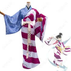 犬夜叉 神楽 コスプレ衣装 和服、髪飾り付き – 高還元度、優れた快適性のコスプレ衣装 - 2枚目の画像（サムネイル）