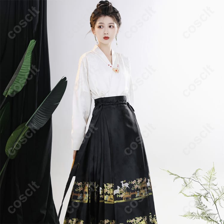 中華 漢服 馬面裙（中華風スカート） コスプレ衣装 2点セット | 高い再現度と快適な着心地 - 2枚目の画像