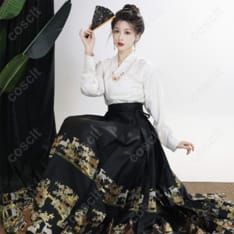 中華 漢服 馬面裙（中華風スカート） コスプレ衣装 2点セット | 高い再現度と快適な着心地 - 4枚目の画像（サムネイル）