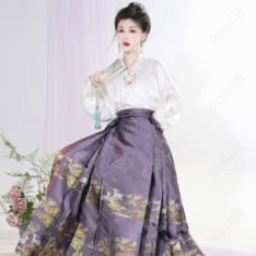 中華 漢服 馬面裙（中華風スカート） コスプレ衣装 2点セット | 高い再現度と快適な着心地 - 6枚目の画像（サムネイル）