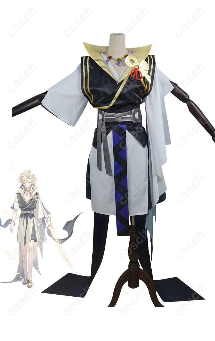 陰陽師 須佐之男 少年期 コスプレ衣装 正面とキャラクター人物の組み合わせ写真。高再現度で、詳細なデザインが特徴です。