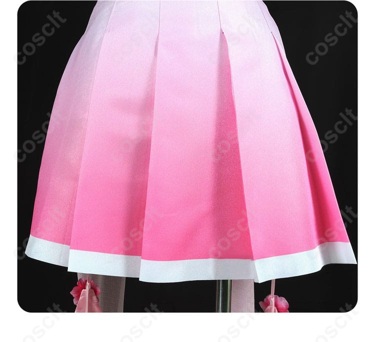 桜ミクコスプレ衣装のスカート全体のディテール。デザインとシルエットが魅力的です。