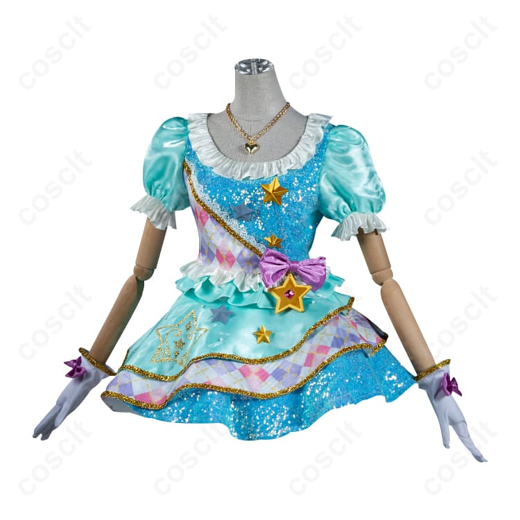 アイカツ！シリーズ（アイカツスターズ！） 白鳥ひめ コスプレ衣装 パステルトップスターコーデ（ドレス） 花柄刺繍＆星飾り付き コスプレ通販 - 2枚目の画像