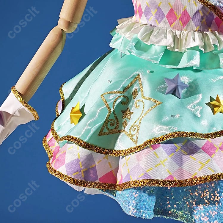 アイカツ！シリーズ（アイカツスターズ！） 白鳥ひめ コスプレ衣装 パステルトップスターコーデ（ドレス） 花柄刺繍＆星飾り付き コスプレ通販 - 5枚目の画像