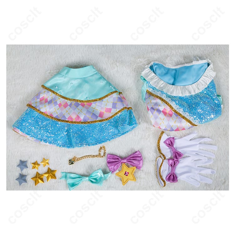 アイカツ！シリーズ（アイカツスターズ！） 白鳥ひめ コスプレ衣装 パステルトップスターコーデ（ドレス） 花柄刺繍＆星飾り付き コスプレ通販 - 6枚目の画像