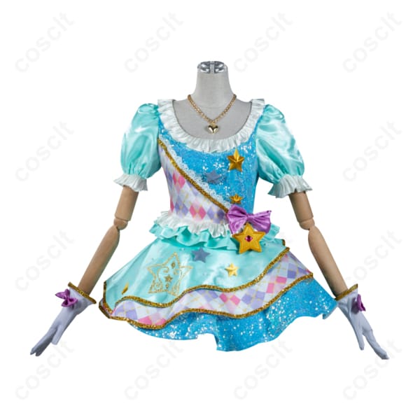 アイカツ！シリーズ（アイカツスターズ！） 白鳥ひめ コスプレ衣装 パステルトップスターコーデ（ドレス） 花柄刺繍＆星飾り付き コスプレ通販