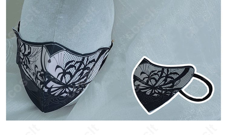 キャラクターの口罩アクセサリーのディテール。コスプレの必須アイテム。