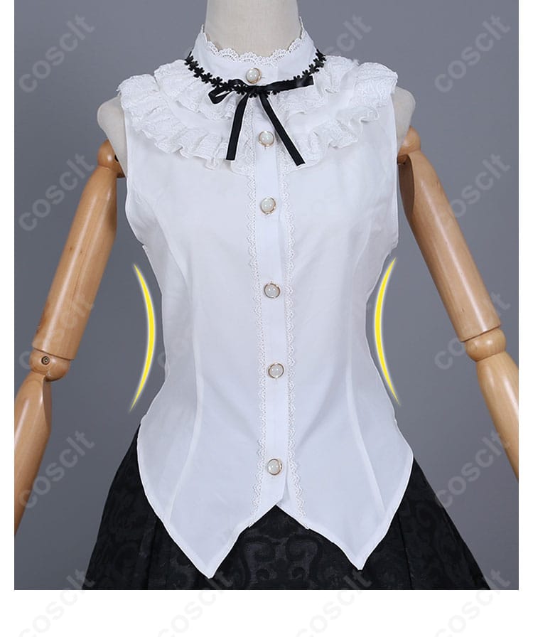 黒猫（五更瑠璃） ゴスロリコスプレ衣装 内搭服装装饰细节图