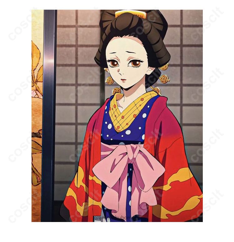 鬼滅の刃 遊郭編 鯉夏花魁 コスプレ衣装のキャラクター画像。アニメに登場する美しい花魁の姿を忠実に再現。