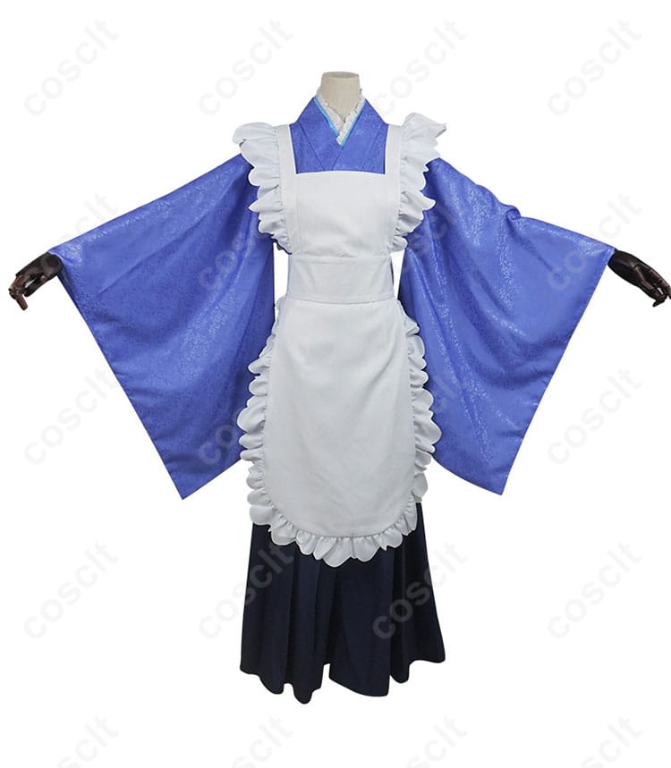 小林さんちのメイドラゴン カンナカムイ メイド服コスプレ衣装の正面画像。高忠実再現のデザインで、リアル感あふれるメイド服の詳細をご覧ください。