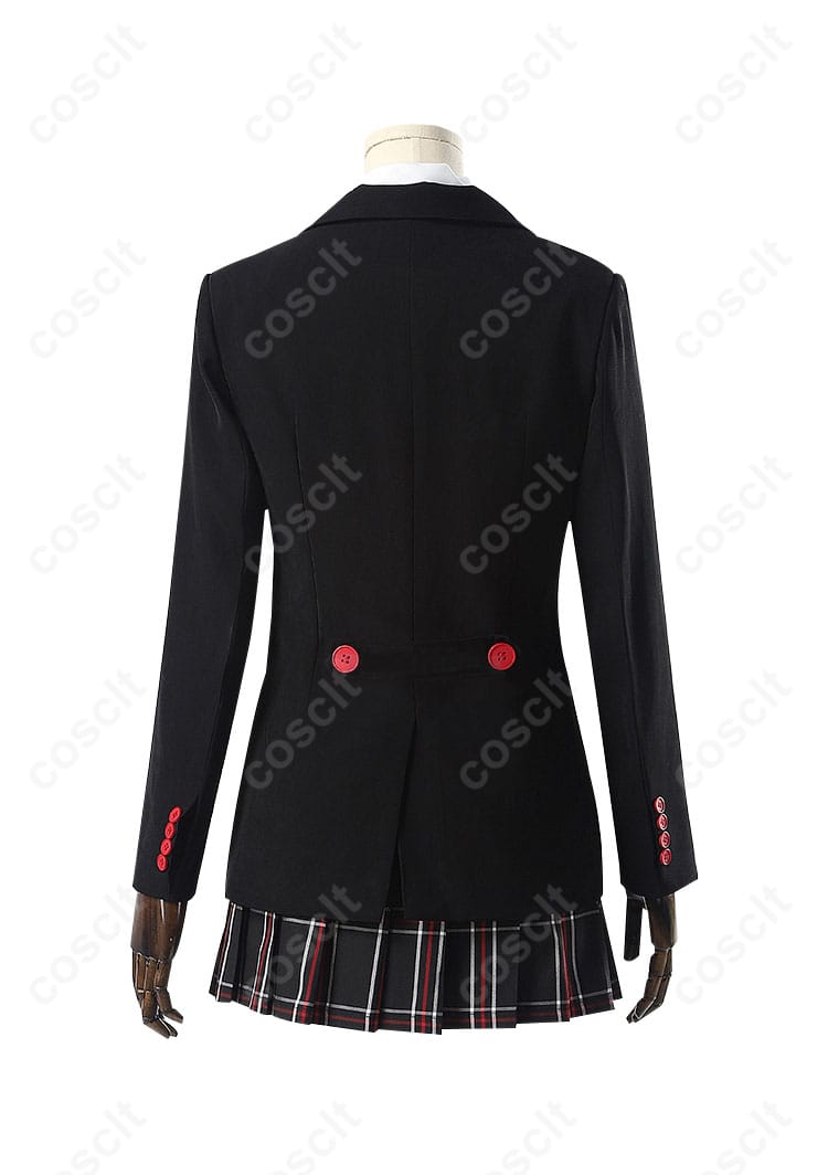 ペルソナ5 ザ・ロイヤル 芳澤かすみ 制服 コスプレ衣装 背面画像。背面のディテールが精巧に再現されています。