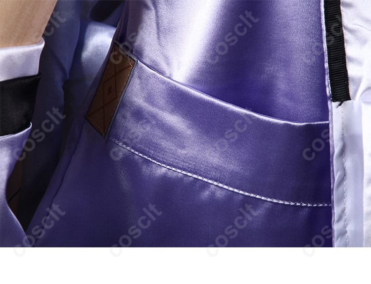 衣服のポケットディテール。シュエンのコスプレ衣装のリアルなディテール。