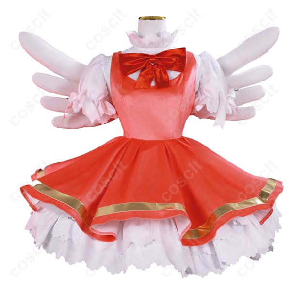 カードキャプターさくら（CCS） 木之本桜 コスプレ衣装 バトルコスチューム（高い再現度、翼付き）
