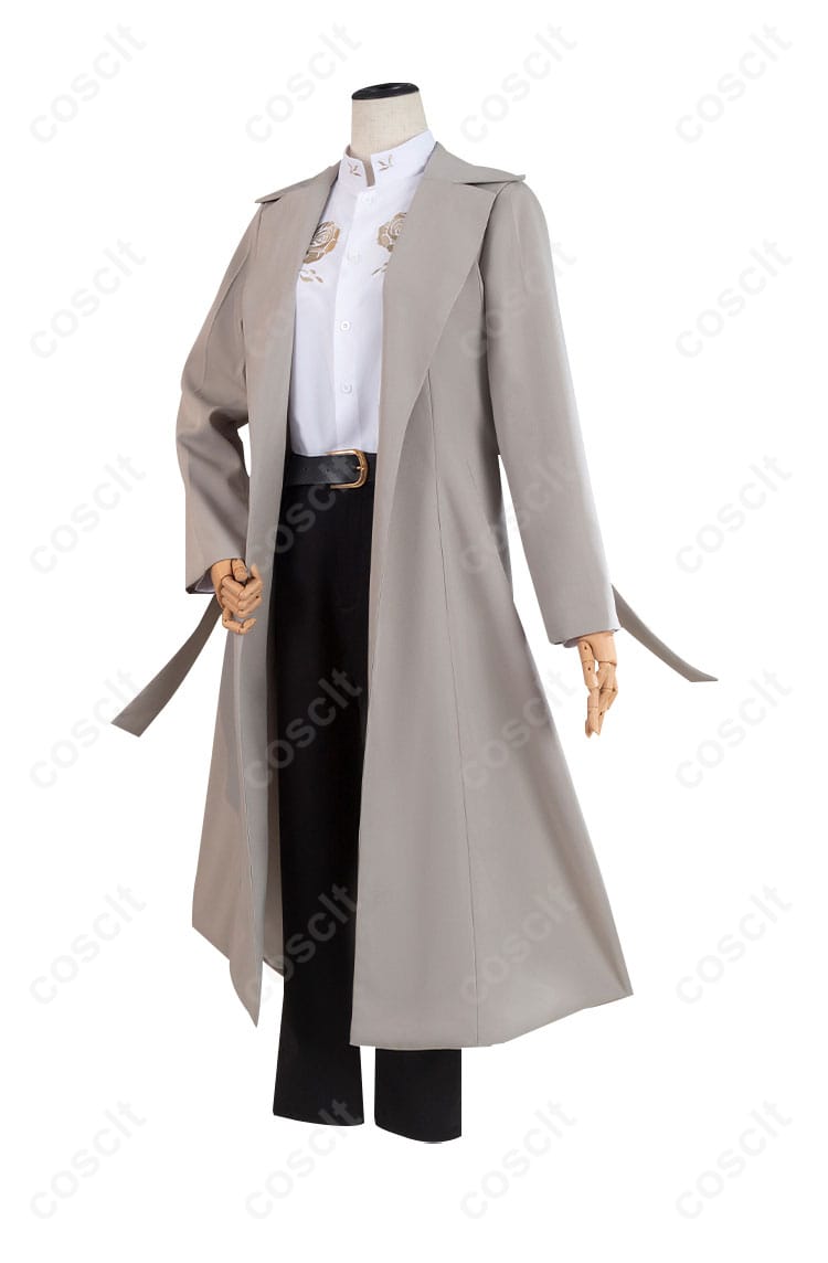 太宰治コスプレ衣装の左側からの画像です。コスプレ衣装全体のバランスをチェックできます。
