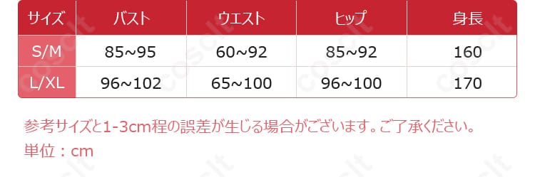 ホロライブのネリッサ・レイヴンクロフト正月衣装のサイズガイド。
