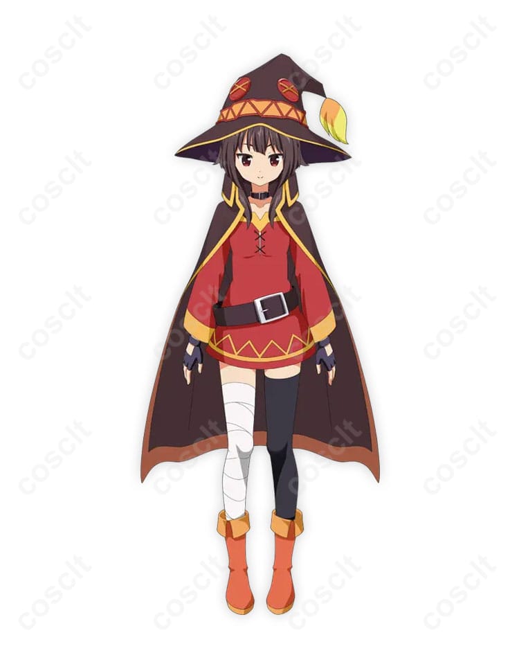 この素晴らしい世界に祝福を！ めぐみんのコスプレ衣装。キャラクターの魅力を忠実に再現したデザイン。