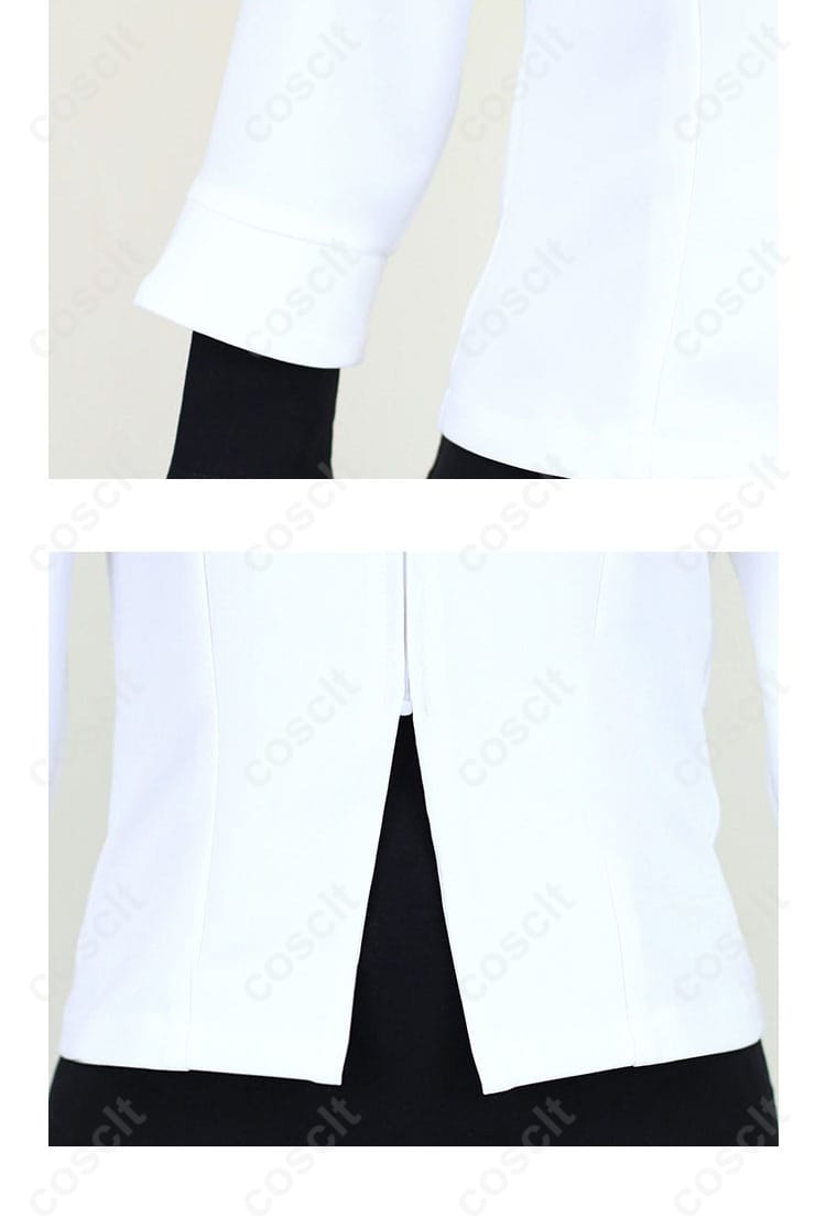 衣服の裾と袖の装飾の詳細、プラズマ団N（エヌ）コスプレ衣装の精巧なデザイン