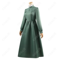 スタジオジブリ作品 ハウルの動く城 ソフィー・ハッター コスプレ衣装 緑ワンピース（高い再現度、快適な着心地） - 2枚目の画像（サムネイル）