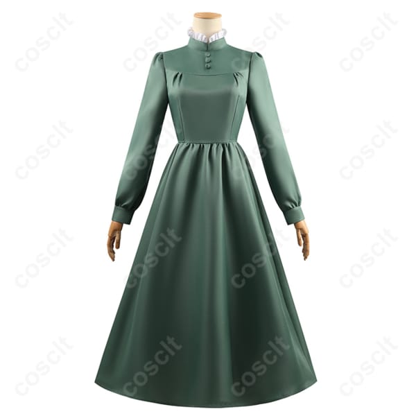 スタジオジブリ作品 ハウルの動く城 ソフィー・ハッター コスプレ衣装 緑ワンピース（高い再現度、快適な着心地）
