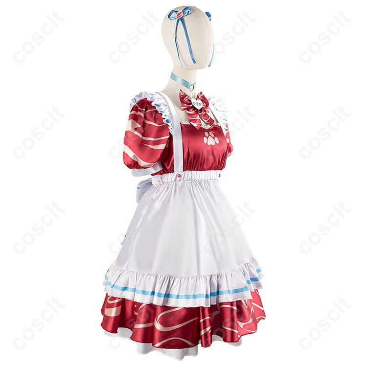 バーチャルYouTuber 赤見かるび コスプレ衣装 メイド服（忠実再現、快適な着心地） - 2枚目の画像