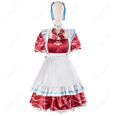 バーチャルYouTuber 赤見かるび コスプレ衣装 メイド服（忠実再現、快適な着心地）