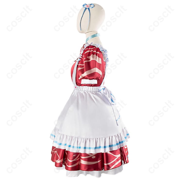 バーチャルYouTuber 赤見かるび コスプレ衣装 メイド服（忠実再現、快適な着心地） - 4枚目の画像