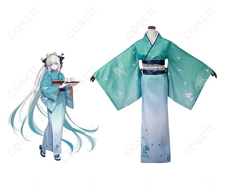 商品正面とモルガンのキャラクター画像｜FGO モルガン コスプレ衣装のリアルな再現度をチェック！