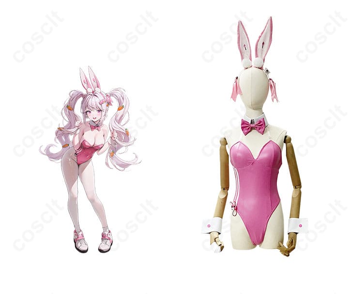 アリス ワンダーランドバニー コスプレ衣装 正面とキャラクターの組み合わせ、忠実再現、NIKKE コスプレ衣装