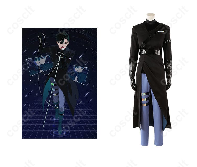 商品正面とイヴァンキャラクターが組み合わさったコスプレ衣装の画像。高品質な再現で、ALEN STAGEのイヴァンを忠実に再現。