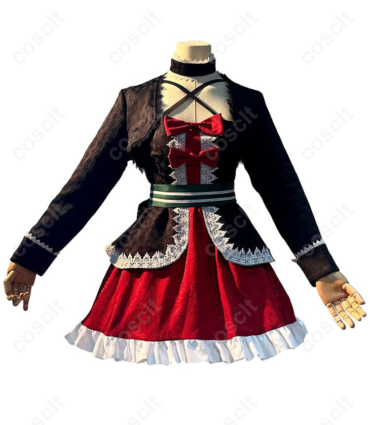 中二病 小鳥遊六花 コスプレ衣装 クリスマス衣装の正面画像。ワンピースとチョーカーが特徴の衣装。