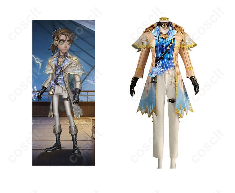 「IdentityV 傭兵（ナワーブ・サベダー） コスプレ衣装 驚異の部屋。キャラクターと衣装の詳細な比較画像。高い再現度でキャラクターの魅力を表現。」