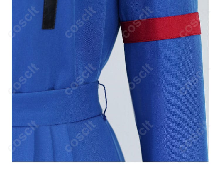 花嵐エリ コスプレ衣装 衣袖の赤いライン装飾ディテール｜デジモン コスプレ衣装