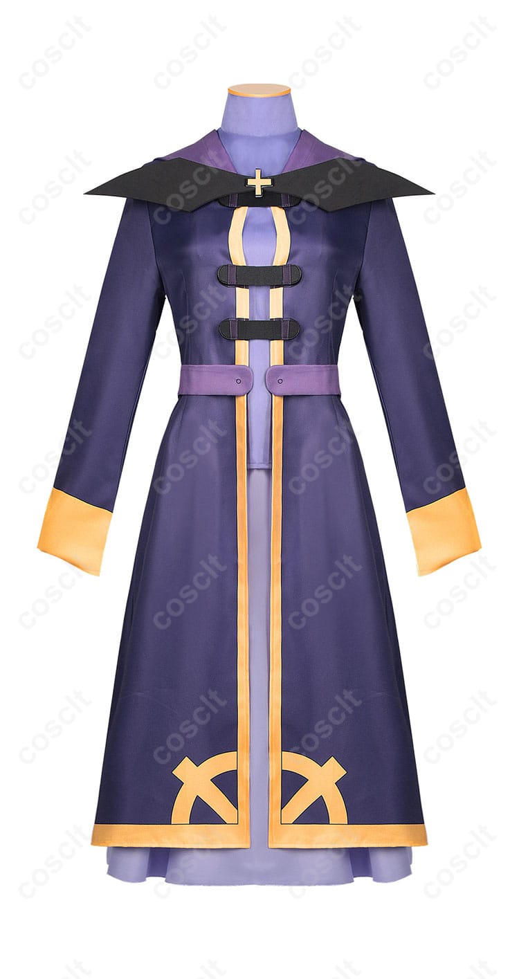 商品正面のウィズのコスプレ衣装の画像。高品質で詳細に作られたコスプレ衣装がわかりやすく見える。