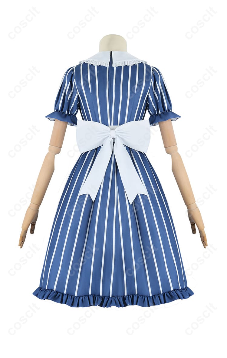 千代田莉々歌 コスプレ衣装 メイド服 背面デザイン。背部蝶結びの細かい装飾が特徴的