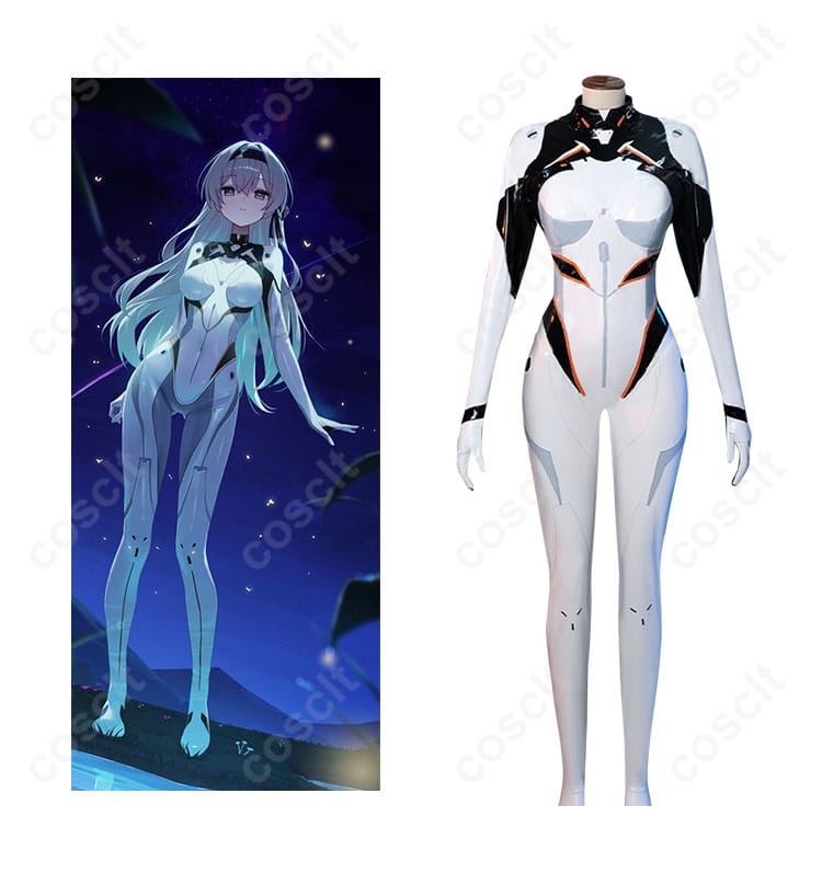 ホタルのパイロットスーツコスプレ衣装とキャラクターのビジュアルを組み合わせた画像。崩壊スターレイルの忠実再現。