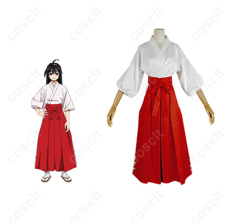 亜也子（あやこ）のコスプレ衣装とキャラクター『逃げ上手の若君』のコラボショット。正面から見たスタイリッシュなデザイン。