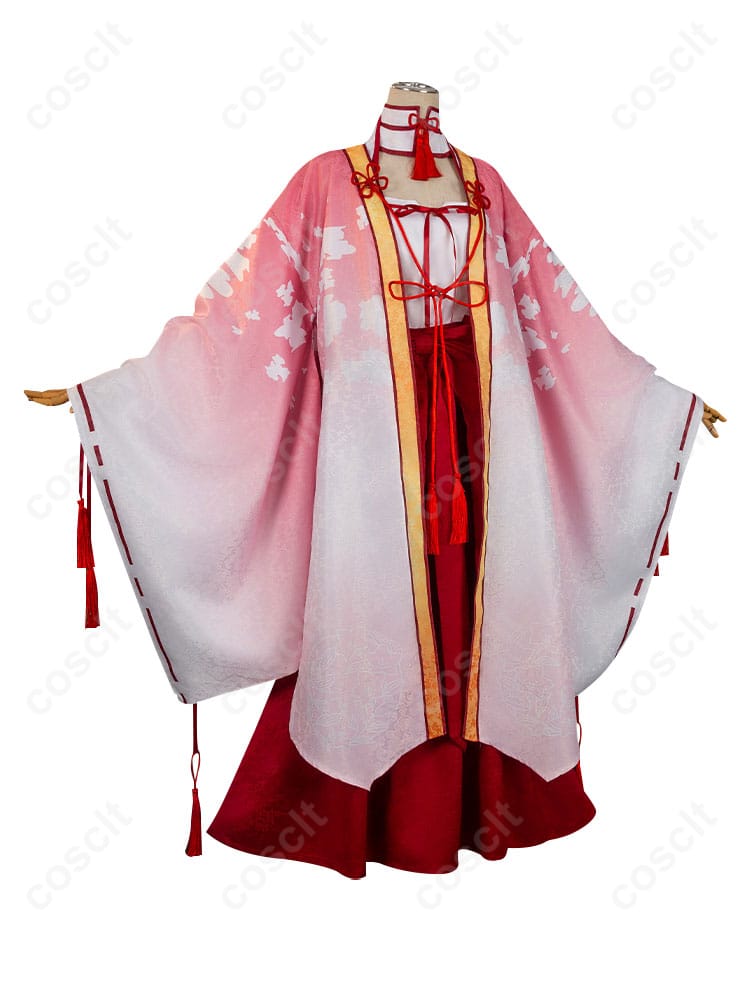 朝武芳乃 巫女姫様 コスプレ衣装の右側画像。衣装のディテールが良くわかる角度。