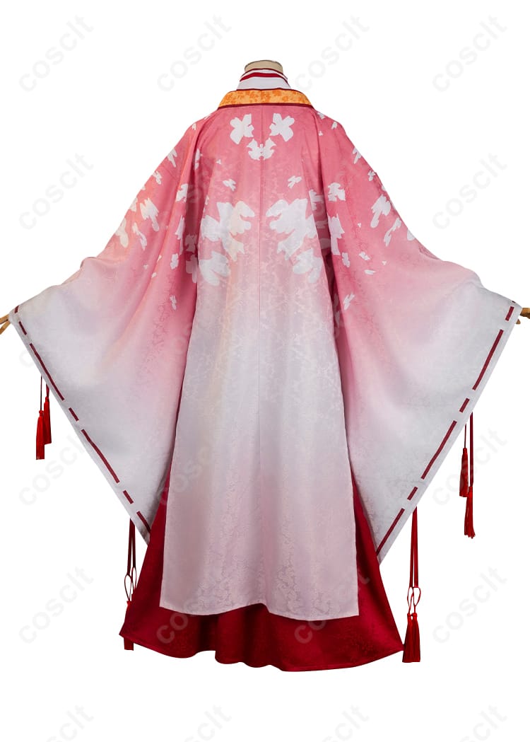 朝武芳乃 巫女姫様 コスプレ衣装の背面画像。服の背面のディテールが確認できる。