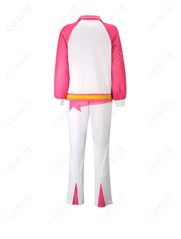 アイカツ！スクールジャージコスプレ衣装の背面から撮影された画像。ジャージ背面のディテールが確認できます。