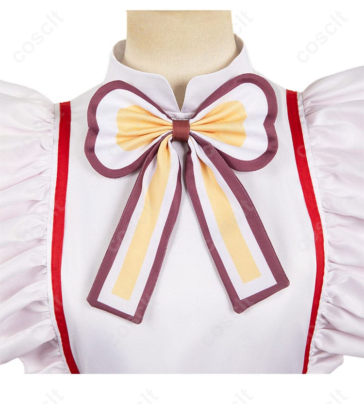 「【推しの子】有馬かなコスプレ衣装」の蝶結び装飾の詳細。キャラクターの特徴を忠実に再現。