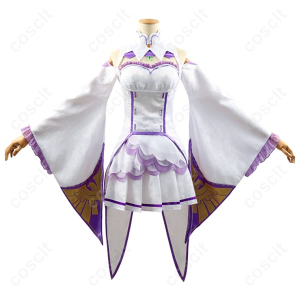 Re:ゼロから始める異世界生活（リゼロ） エミリア コスプレ衣装 『Re:ゼロから始める異世界生活』ヒロイン エミリア コスプレ衣装 高再現度・透湿素材使用