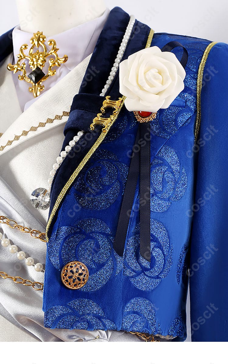 あんさんぶるスターズ！！ 朔間零 コスプレ衣装の前胸の花の装飾細部。花模様の繊細な刺繍が特徴。