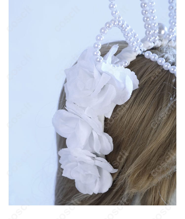 漁師（グレイス）のコスプレ衣装のヘッドアクセサリー側面の花装飾ディテール画像。