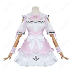 ホロライブ 湊あくあ ピンクメイド コスプレ衣装（VTuber）